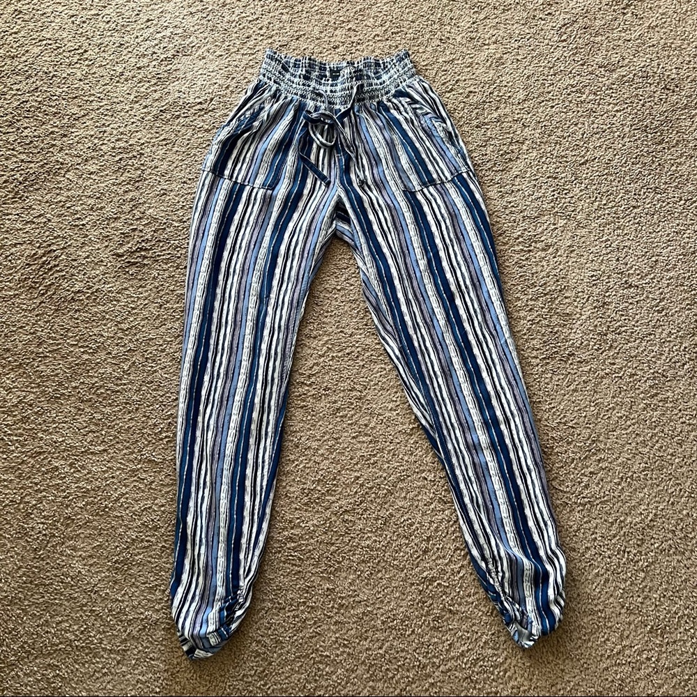 ReWash Lounge Cabana Pants Elastic Waist Striped